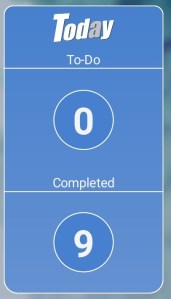 Tody app showing all 9 items completed yesterday 